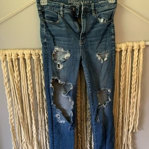 America Eagle high waisted ripped jeans